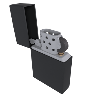 a black lighter with a white handle on transparent png
