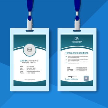 Abstract Design Id Cards Template With Photo vector