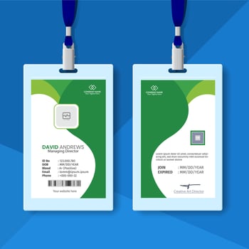 Abstract Design Id Cards Template With Photo vector