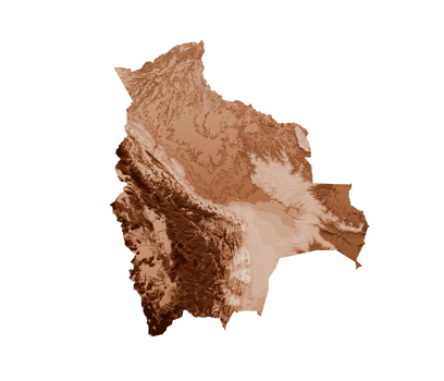 Map of Bolivia in old style, brown graphics in a retro style Vintage Style. High detailed 3d illustration png