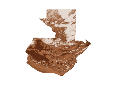 Map of Guatemala in old style, brown graphics in a retro style Vintage Style. High detailed 3d illustration png