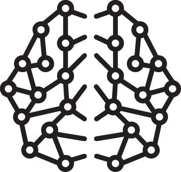 Artificial Intelligence icon symbol vector image. Illustration of the brain robot learning human smart algorithm design image.