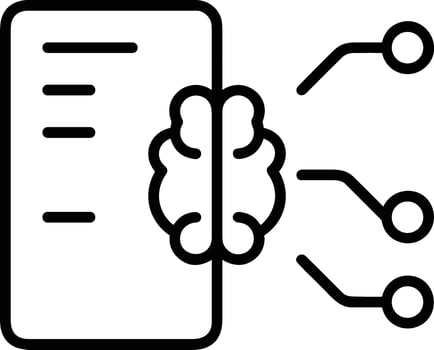 Artificial Intelligence icon symbol vector image. Illustration of the brain robot learning human smart algorithm design image.
