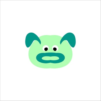 cute character head vector illustration for children educational use with different shapes and cute doll characters