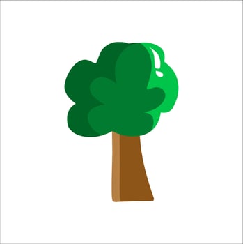 green eps 10 vector tree illustration isolated on white background, very suitable for use on websites, posters, children's animations and others
