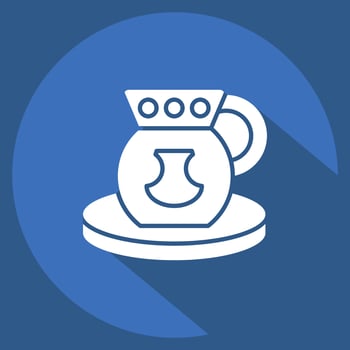 Icon Ayran. related to Turkey symbol. long shadow style. simple design editable. simple illustration vector