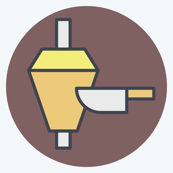 Icon Doner Kebab. related to Turkey symbol. color mate style. simple design editable. simple illustration vector