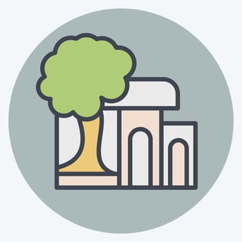Icon House Of Virgin Mory. related to Turkey symbol. color mate style. simple design editable. simple illustration vector
