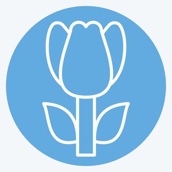 Icon Tulip. related to Turkey symbol. blue eyes style. simple design editable. simple illustration vector