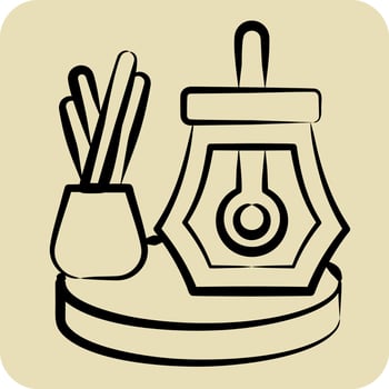 Icon Turkish Tea. related to Turkey symbol. hand drawn style. simple design editable. simple illustration vector