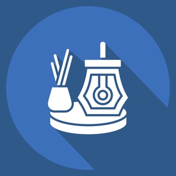 Icon Turkish Tea. related to Turkey symbol. long shadow style. simple design editable. simple illustration vector