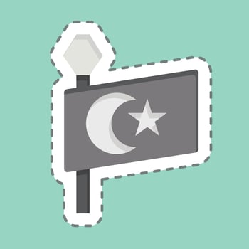 Sticker line cut Turkey Flag. related to Turkey symbol. simple design editable. simple illustration vector