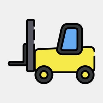 Icon forklift. Heavy equipment elements. Icons in filled line style. Good for prints, posters, logo, infographics, etc. vector