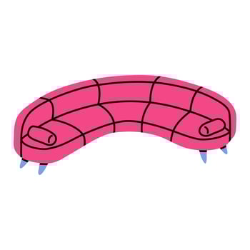 Cartoon Red Sofa Icon. Vector