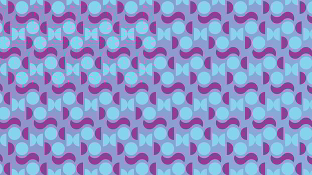 Seamless duotone pattern, various shapes vector