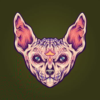 Nightmare creepy bat head vector illustrations for your work logo, merchandise t-shirt, stickers and label designs, poster, greeting cards advertising business company or brands.