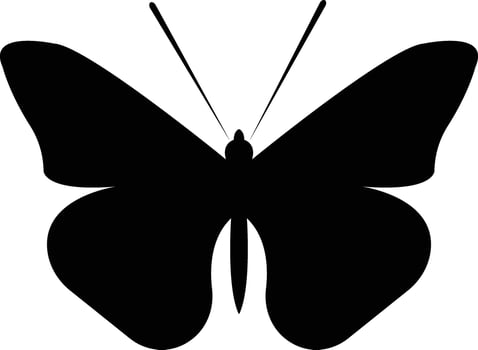 Black  Colored butterfly simple flat design . vector