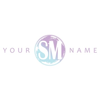 SM Initial Logo Watercolor Vector Design