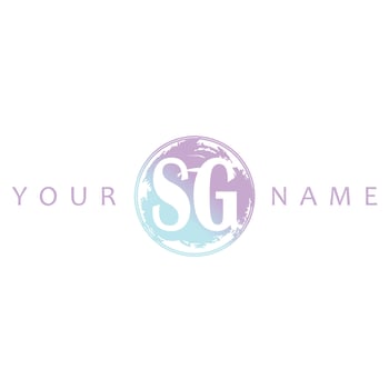 SG Initial Logo Watercolor Vector Design