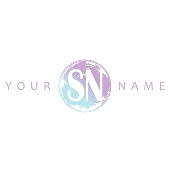 SN Initial Logo Watercolor Vector Design