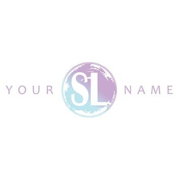 SL Initial Logo Watercolor Vector Design