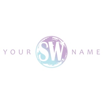 SW Initial Logo Watercolor Vector Design