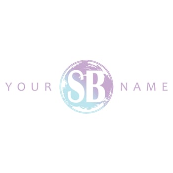SB Initial Logo Watercolor Vector Design