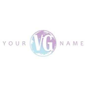 VG Initial Logo Watercolor Vector Design