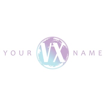 VX Initial Logo Watercolor Vector Design