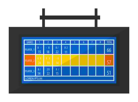 Score board, sports game activities and recreation vector