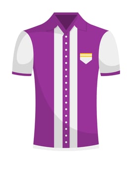 Top or shirt of bowling staff uniform, vector