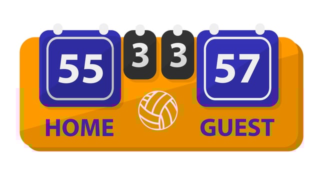 Screen with score, board for volleyball results vector