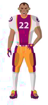 Rugby player, American football sports vector
