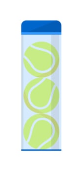 Jar with tennis balls for play, storage container vector