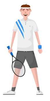 Tennis player with raquete, sportsman in uniform vector