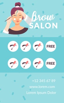 Brow salon, loyalty card with center information vector