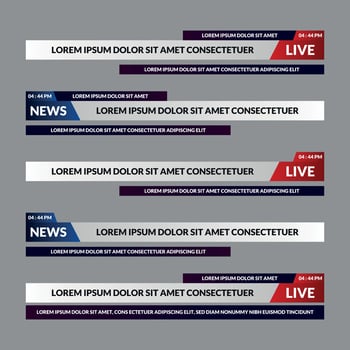 News lower third vector design.Set banner and lower third for news and live. bottom third for broadcast and online media
