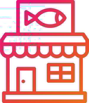 Fish shop Vector Icon Design Illustration