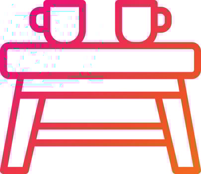 Tea Table Vector Icon Design Illustration