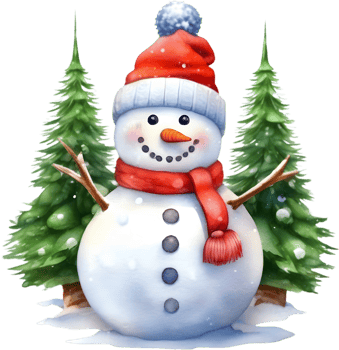 snowman celebrating the upcoming Christmas holiday. AI-Generated. png
