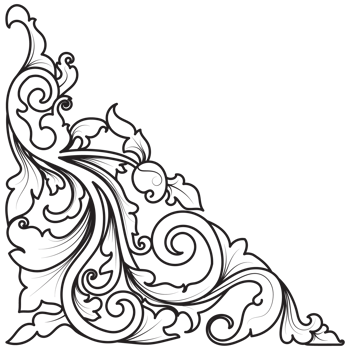 Vintage corner, Baroque corner for page decoration. Decorative floral elements corners, edges, frames, crowns png