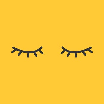 Closed eyes. Sleeping eyes doodle. Female eyelashes. Vector
