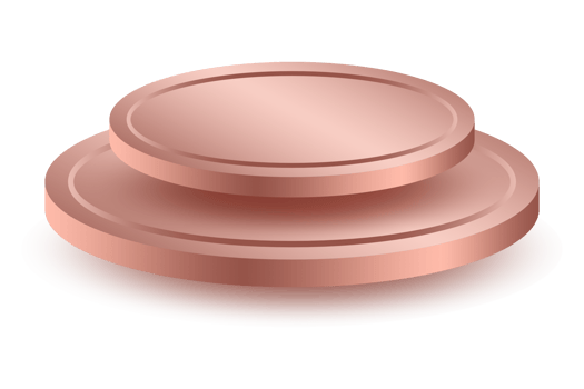 Podium to display products on stage double layer copper color png