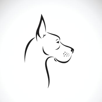 Vector of dog great dane design on white background. Pet. Animals. Easy editable layered vector illustration.