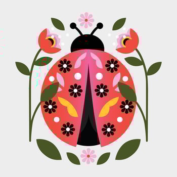 Vector Illustration of Cute Ladybug