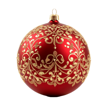 AI Generative Red Christmas Ball Ornaments  on transparent background AI generative png