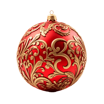 AI Generative Red Christmas Ball Ornaments  on transparent background AI generative png