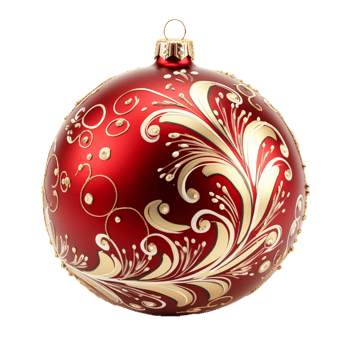 AI Generative Red Christmas Ball Ornaments  on transparent background AI generative png