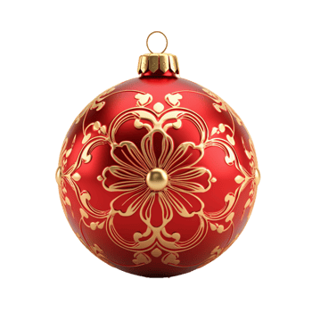 AI Generative Red Christmas Ball Ornaments  on transparent background AI generative png