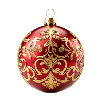 AI Generative Red Christmas Ball Ornaments  on transparent background AI generative png